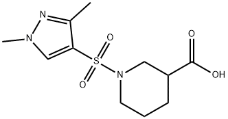 1-[(1,3-Dimethyl-1H-pyrazol-4-yl)sulfonyl]piperidine-3-carboxylic acid Struktur