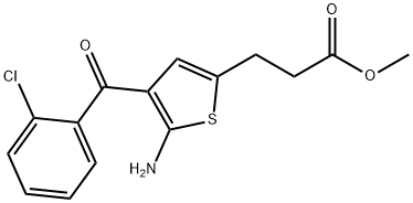 2-Amino-3-(2-chlorobenzoyl)-5-(2-carbomethoxyethyl)thiophene Struktur