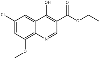 6-Chloro-4-hydroxy-8-methoxyquinoline-3-carboxylic acid ethyl ester Struktur