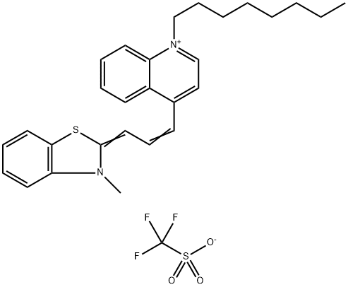 4-[3-(3-甲基-2(3H)-苯并噻唑亞基)-1-丙烯-1-基]-1-辛基喹啉三氟甲磺酸鹽 結(jié)構(gòu)式