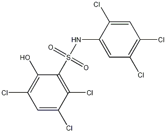 Benzenesulfonanilide, 2',3,4',5,5',6-hexachloro-2-hydroxy- Struktur
