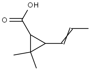 (1R,3R)-2,2-dimethyl-3-[(1Z)-1-propenyl]cyclopropanecarboxylic acid Struktur