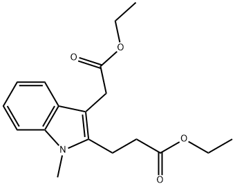 Ethyl3-(3-(2-ethoxy-2-oxoethyl)-1-methyl-1H-indol-2-yl)propanoate Struktur