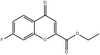 7-Fluoro-4-oxo-4H-chromene-2-carboxylicacidethylester Struktur