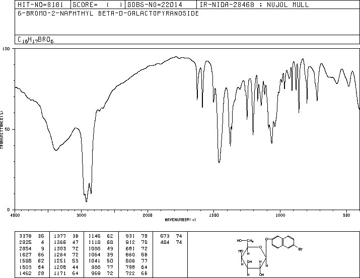 6-BROMO-2-NAPHTHYL-BETA-D-GALACTOPYRANOSIDE(15572-30-2) IR2