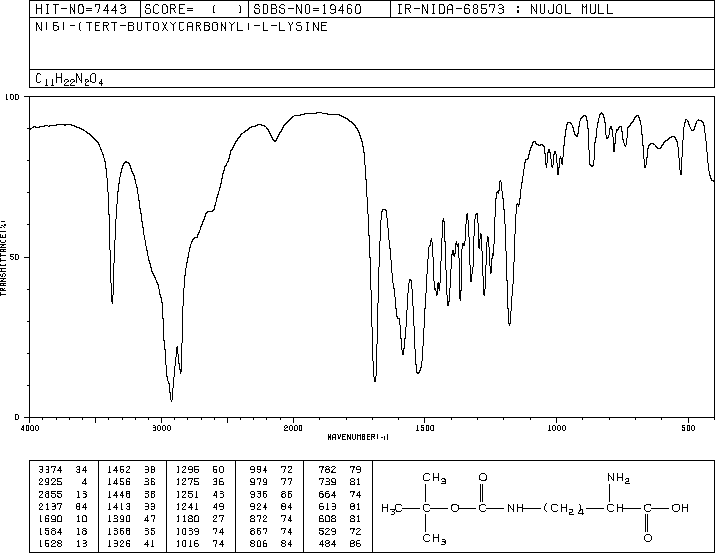 H-Lys(Boc)-OH(2418-95-3) IR1