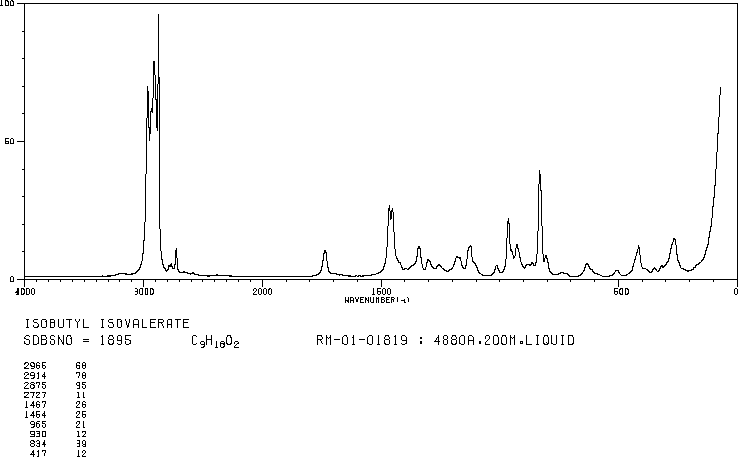 Isobutyl isovalerate(589-59-3) Raman