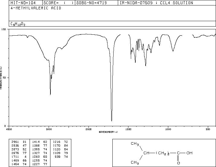 4-Methylvaleric acid(646-07-1) IR1
