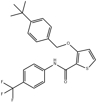 3-([4-(TERT-BUTYL)BENZYL]OXY)-N-[4-(TRIFLUOROMETHYL)PHENYL]-2-THIOPHENECARBOXAMIDE Struktur