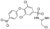 N1-(2-CHLOROETHANIMIDOYL)-3,5-DICHLORO-4-(4-NITROPHENOXY)BENZENE-1-SULFONAMIDE Structure