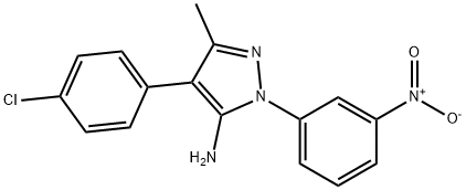 4-(4-CHLOROPHENYL)-3-METHYL-1-(3-NITROPHENYL)-1H-PYRAZOL-5-AMINE Struktur