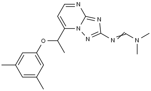 N'-(7-[1-(3,5-DIMETHYLPHENOXY)ETHYL][1,2,4]TRIAZOLO[1,5-A]PYRIMIDIN-2-YL)-N,N-DIMETHYLIMINOFORMAMIDE Struktur