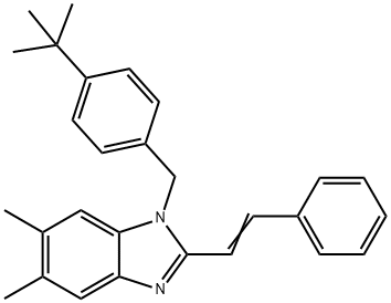 1-[4-(TERT-BUTYL)BENZYL]-5,6-DIMETHYL-2-STYRYL-1H-1,3-BENZIMIDAZOLE Struktur