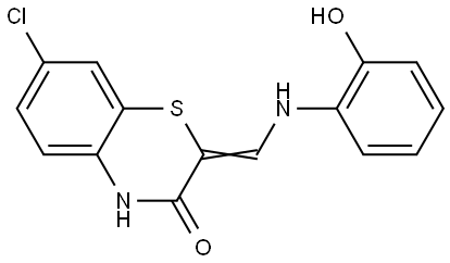7-CHLORO-2-[(2-HYDROXYANILINO)METHYLENE]-2H-1,4-BENZOTHIAZIN-3(4H)-ONE Struktur