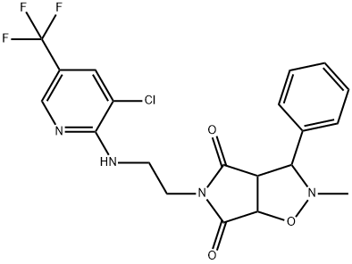 5-(2-([3-CHLORO-5-(TRIFLUOROMETHYL)-2-PYRIDINYL]AMINO)ETHYL)-2-METHYL-3-PHENYLDIHYDRO-2H-PYRROLO[3,4-D]ISOXAZOLE-4,6(3H,5H)-DIONE Structure