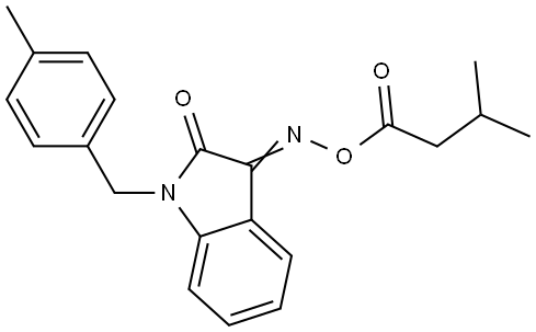 1-(4-METHYLBENZYL)-3-([(3-METHYLBUTANOYL)OXY]IMINO)-1,3-DIHYDRO-2H-INDOL-2-ONE Struktur