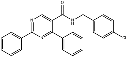 N-(4-CHLOROBENZYL)-2,4-DIPHENYL-5-PYRIMIDINECARBOXAMIDE Structure