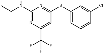 4-[(3-CHLOROPHENYL)SULFANYL]-N-ETHYL-6-(TRIFLUOROMETHYL)-2-PYRIMIDINAMINE Struktur
