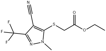 ETHYL 2-([4-CYANO-1-METHYL-3-(TRIFLUOROMETHYL)-1H-PYRAZOL-5-YL]SULFANYL)ACETATE Struktur
