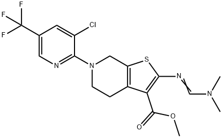 METHYL 6-[3-CHLORO-5-(TRIFLUOROMETHYL)-2-PYRIDINYL]-2-([(DIMETHYLAMINO)METHYLENE]AMINO)-4,5,6,7-TETRAHYDROTHIENO[2,3-C]PYRIDINE-3-CARBOXYLATE Structure