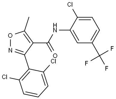 (3-(2,6-DICHLOROPHENYL)-5-METHYLISOXAZOL-4-YL)-N-(2-CHLORO-5-(TRIFLUOROMETHYL)PHENYL)FORMAMIDE Struktur
