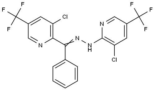 [3-CHLORO-5-(TRIFLUOROMETHYL)-2-PYRIDINYL](PHENYL)METHANONE N-[3-CHLORO-5-(TRIFLUOROMETHYL)-2-PYRIDINYL]HYDRAZONE Struktur