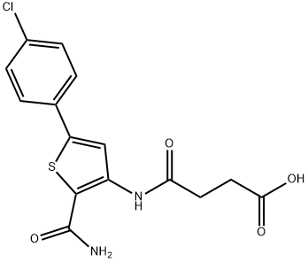 N-[2-CARBAMOYL-5-(4-CHLORO-PHENYL)-THIOPHEN-3-YL]-SUCCINAMIC ACID Structure