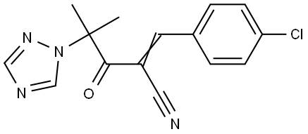 3-(4-CHLOROPHENYL)-2-[2-METHYL-2-(1H-1,2,4-TRIAZOL-1-YL)PROPANOYL]ACRYLONITRILE Struktur