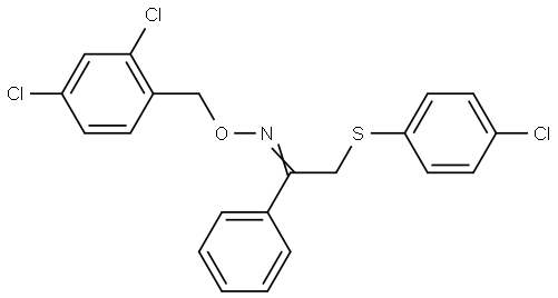 2-[(4-CHLOROPHENYL)SULFANYL]-1-PHENYL-1-ETHANONE O-(2,4-DICHLOROBENZYL)OXIME Struktur