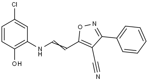 5-[2-(5-CHLORO-2-HYDROXYANILINO)VINYL]-3-PHENYL-4-ISOXAZOLECARBONITRILE Struktur