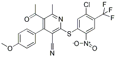 5-ACETYL-2-([5-CHLORO-2-NITRO-4-(TRIFLUOROMETHYL)PHENYL]THIO)-4-(4-METHOXYPHENYL)-6-METHYLNICOTINONITRILE Structure