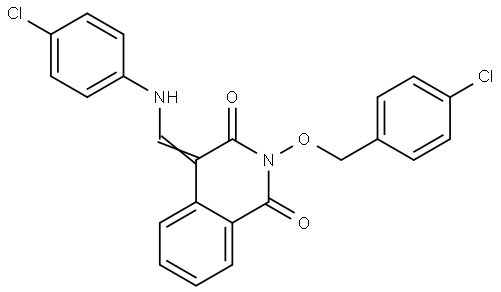 4-[(4-CHLOROANILINO)METHYLENE]-2-[(4-CHLOROBENZYL)OXY]-1,3(2H,4H)-ISOQUINOLINEDIONE Struktur