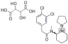 (-)-(1S,2R)-CIS-3,4-DICHLORO-N-METHYL-N-[2-(1-PYRROLIDINYL)-CYCLOHEXYL]-BENZENEACETAMIDE TARTRATE Structure