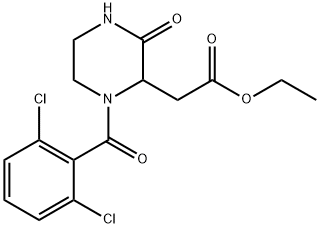 ETHYL 2-[1-(2,6-DICHLOROBENZOYL)-3-OXO-2-PIPERAZINYL]ACETATE Structure