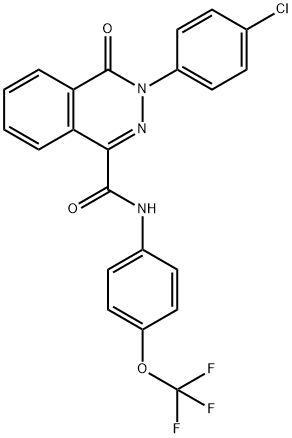 3-(4-CHLOROPHENYL)-4-OXO-N-[4-(TRIFLUOROMETHOXY)PHENYL]-3,4-DIHYDRO-1-PHTHALAZINECARBOXAMIDE Structure