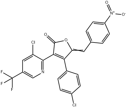 4-(4-CHLOROPHENYL)-3-[3-CHLORO-5-(TRIFLUOROMETHYL)-2-PYRIDINYL]-5-[(4-NITROPHENYL)METHYLENE]-2(5H)-FURANONE Structure