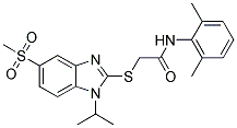 N-(2,6-DIMETHYLPHENYL)-2-[[1-ISOPROPYL-5-(METHYLSULPHONYL)-(1H)-BENZIMIDAZOL-2-YL]THIO]ACETAMIDE Structure