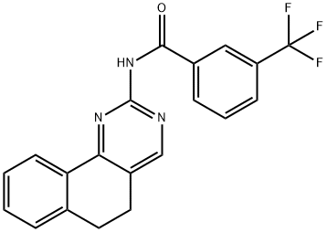 N-(5,6-DIHYDROBENZO[H]QUINAZOLIN-2-YL)-3-(TRIFLUOROMETHYL)BENZENECARBOXAMIDE Structure