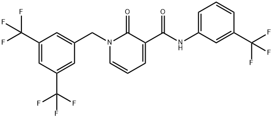 1-[3,5-BIS(TRIFLUOROMETHYL)BENZYL]-2-OXO-N-[3-(TRIFLUOROMETHYL)PHENYL]-1,2-DIHYDRO-3-PYRIDINECARBOXAMIDE Struktur