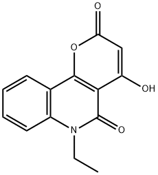 6-ETHYL-4-HYDROXY-2H-PYRANO[3,2-C]QUINOLINE-2,5(6H)-DIONE Struktur