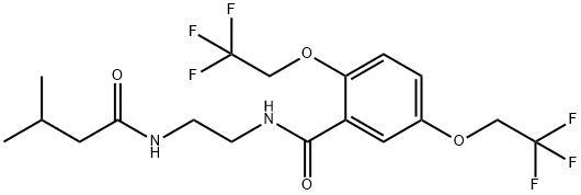 N-(2-[(3-METHYLBUTANOYL)AMINO]ETHYL)-2,5-BIS(2,2,2-TRIFLUOROETHOXY)BENZENECARBOXAMIDE Structure