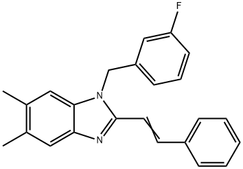 1-(3-FLUOROBENZYL)-5,6-DIMETHYL-2-STYRYL-1H-1,3-BENZIMIDAZOLE Structure