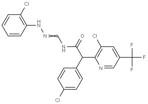 2-(4-CHLOROPHENYL)-N-([2-(2-CHLOROPHENYL)HYDRAZINO]METHYLENE)-2-[3-CHLORO-5-(TRIFLUOROMETHYL)-2-PYRIDINYL]ACETAMIDE Struktur