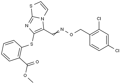 METHYL 2-([5-(([(2,4-DICHLOROBENZYL)OXY]IMINO)METHYL)IMIDAZO[2,1-B][1,3]THIAZOL-6-YL]SULFANYL)BENZENECARBOXYLATE Struktur