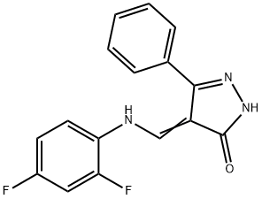 4-[(2,4-DIFLUOROANILINO)METHYLENE]-5-PHENYL-2,4-DIHYDRO-3H-PYRAZOL-3-ONE Struktur