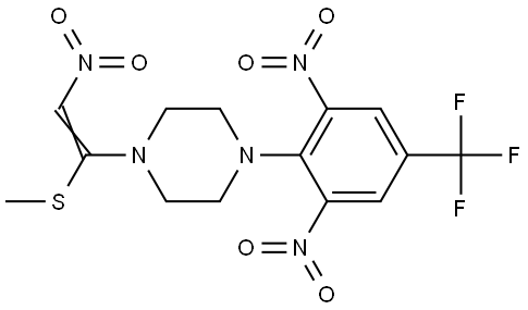 1-(4-[2,6-DINITRO-4-(TRIFLUOROMETHYL)PHENYL]PIPERAZINO)-2-NITROVINYL METHYL SULFIDE Struktur