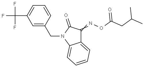 3-([(3-METHYLBUTANOYL)OXY]IMINO)-1-[3-(TRIFLUOROMETHYL)BENZYL]-1,3-DIHYDRO-2H-INDOL-2-ONE Struktur