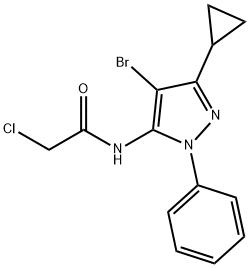 N1-(4-BROMO-3-CYCLOPROPYL-1-PHENYL-1H-PYRAZOL-5-YL)-2-CHLOROACETAMIDE Struktur