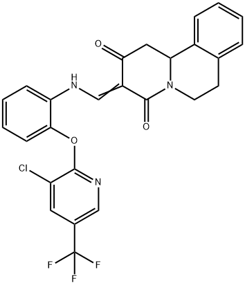 3-[(2-([3-CHLORO-5-(TRIFLUOROMETHYL)-2-PYRIDINYL]OXY)ANILINO)METHYLENE]-1,6,7,11B-TETRAHYDRO-2H-PYRIDO[2,1-A]ISOQUINOLINE-2,4(3H)-DIONE Struktur