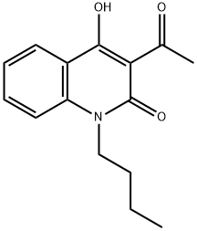 3-ACETYL-1-BUTYL-4-HYDROXY-2(1H)-QUINOLINONE Struktur